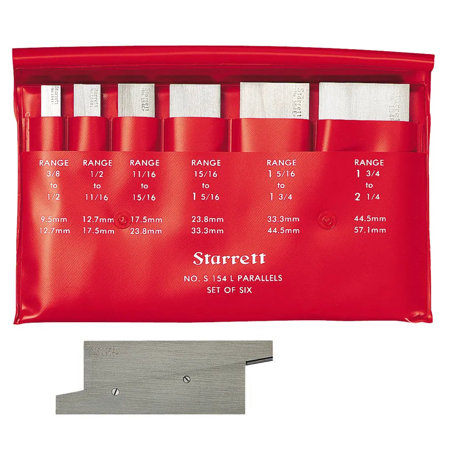 Starrett - Set of 6 Parallels Sizes A/B/C/D/E/F in Case | S154LZ