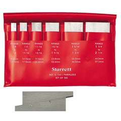 Starrett - Set of 6 Parallels Sizes A/B/C/D/E/F in Case | S154LZ