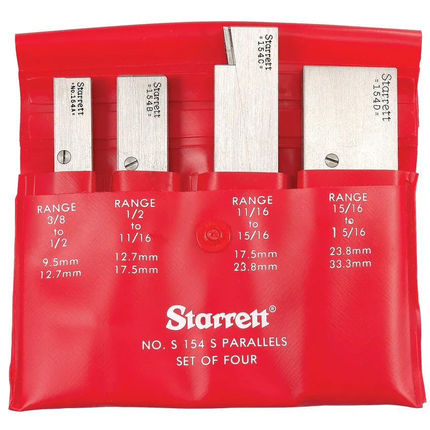 Starrett - Set Of 4 Parallels Sizes A/B/C/D In Case | S154SZ