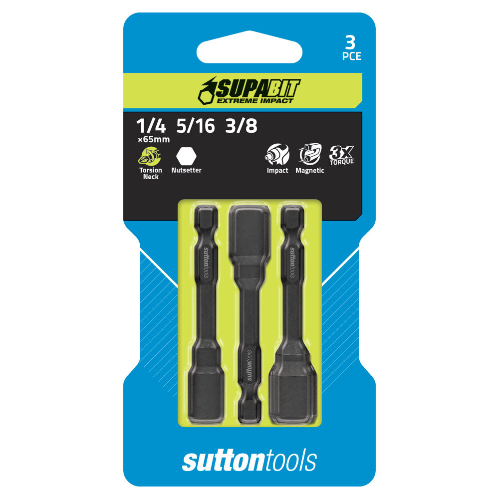 Sutton - Nutsetter Magnetic S157 1/4,5/16,3/8 65mm Power 3Pc Supabit | S1570003