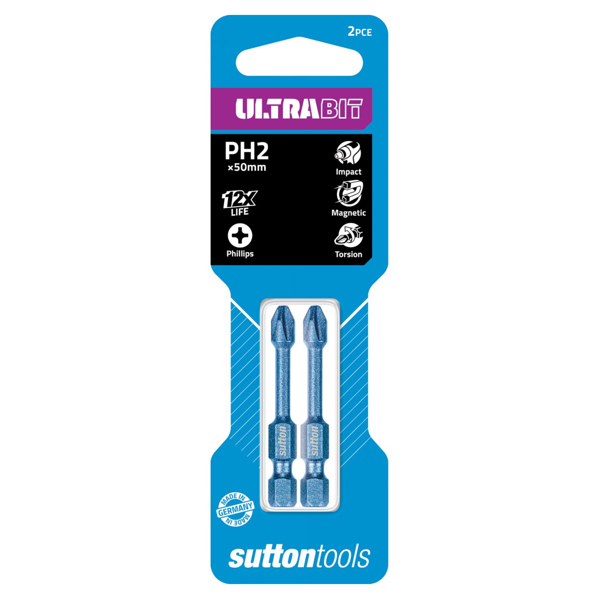 Sutton - Screwdriver Bit S160 Ultra Phillips Ph2 50mm 2Pk | S1600250