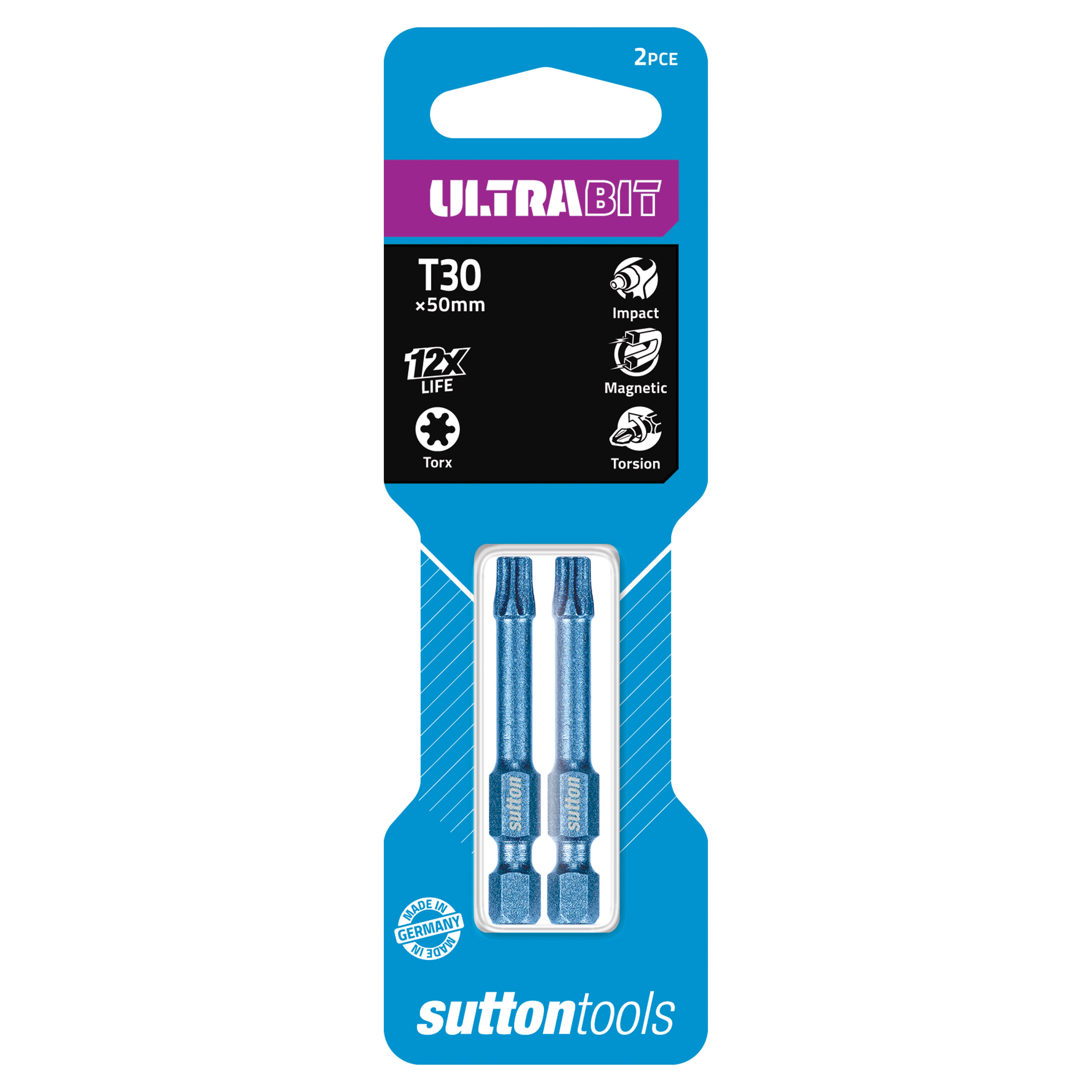 Sutton - Screwdriver Bit S169 Ultra Torx Tx30 50mm 2Pk | S1693050