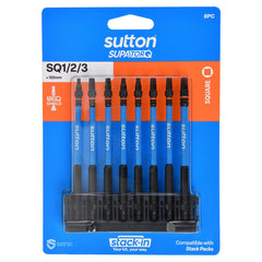 Sutton Tools - 100mm Scrdrv Bit S204 Supatorq Square Set STACK-IN 8Pc | S204S08E