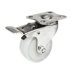 Richmond Rolling Solutions - S262B  SWIVEL & BRAKE  S/STEEL DUROLITE C/W WHITE NY WHEEL | 061SSIS262B