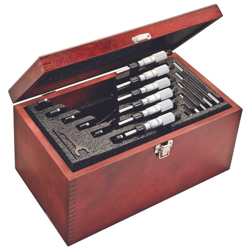 Starrett - OUTSIDE MICROMETER SET- 0-150mm- 0.01mm GRADS | S436.1MCXRLZ