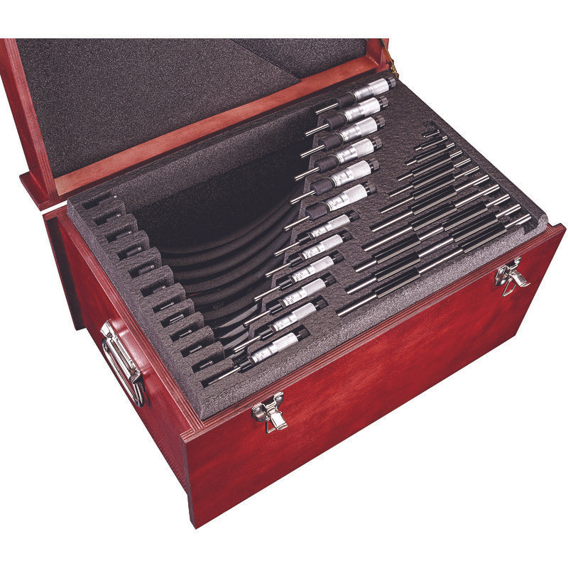 Starrett - Micrometer Set  0-12in  .001in Grad  Carbide Faces | S436EXRLZ