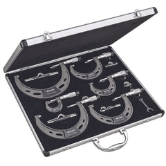 Starrett - Micrometer Set 0-150mm 0.01mm Grad Carb Face - Metal Case | S444.1MCXRLZ