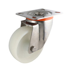 EHI - 100mm White Nylon Swivel Plate Castor Stainless Steel | S52AS48R100