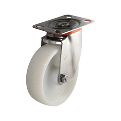 EHI - 125mm White Nylon Swivel Plate Castor Stainless Steel | S52AS48R125
