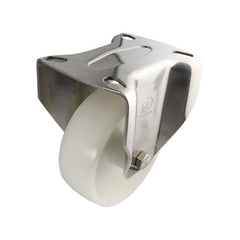 EHI - 100mm White Nylon Fixed Plate Castor Stainless Steel | S53AS48R100