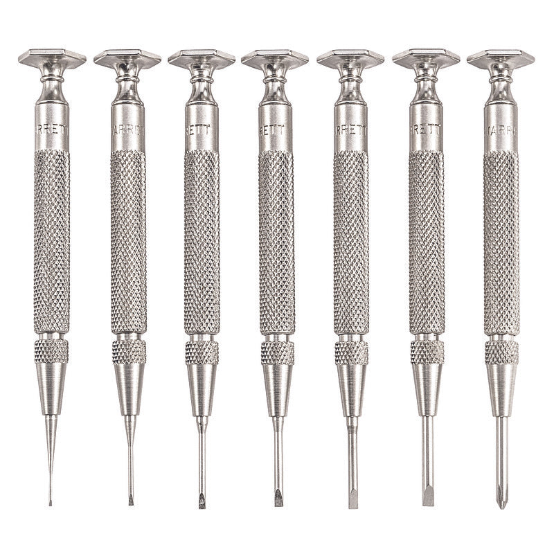 Starrett - Jewellers Screwdriver Set: (7) Nos. 555AA/A/B/C/D/E/F Case | S555Z-7