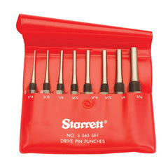 Starrett - S565wbdrive Pin Punch Set: (8) 565A/B/C/D/E/F/G/H. Vinyl Case | S565PC