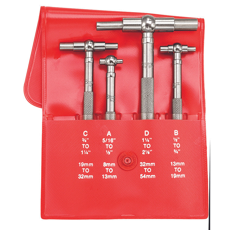 Starrett - Telescoping Gage 4 Pce Set: 579A/B/C/D Self Centering | S579GZ