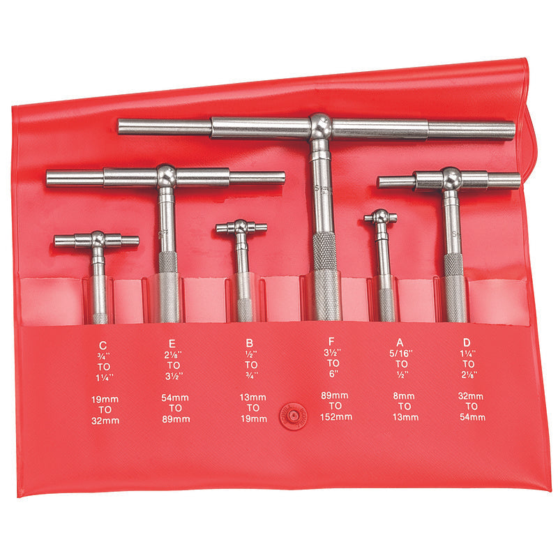 Starrett - Telescoping Gage 6 Pce Set: 579A/B/C/D/E/F Self Centering | S579HZ