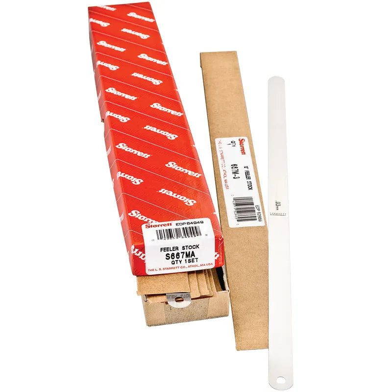 Starrett - Millimeter Thickness Gage Set One Each 14 Different Sizes 0.03 - 0.50mm | S667MA
