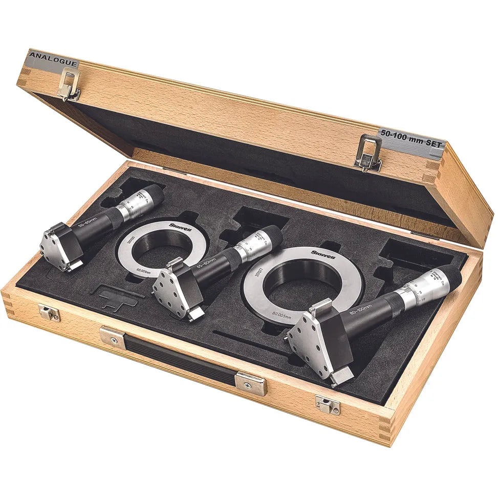 Starrett - Micrometer Set w/Case 50-100mm w/ 3-Point Contact | S78MXTFZ