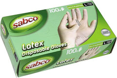 Sabco - Latex Disposable Gloves Large 100pk | SAB80038