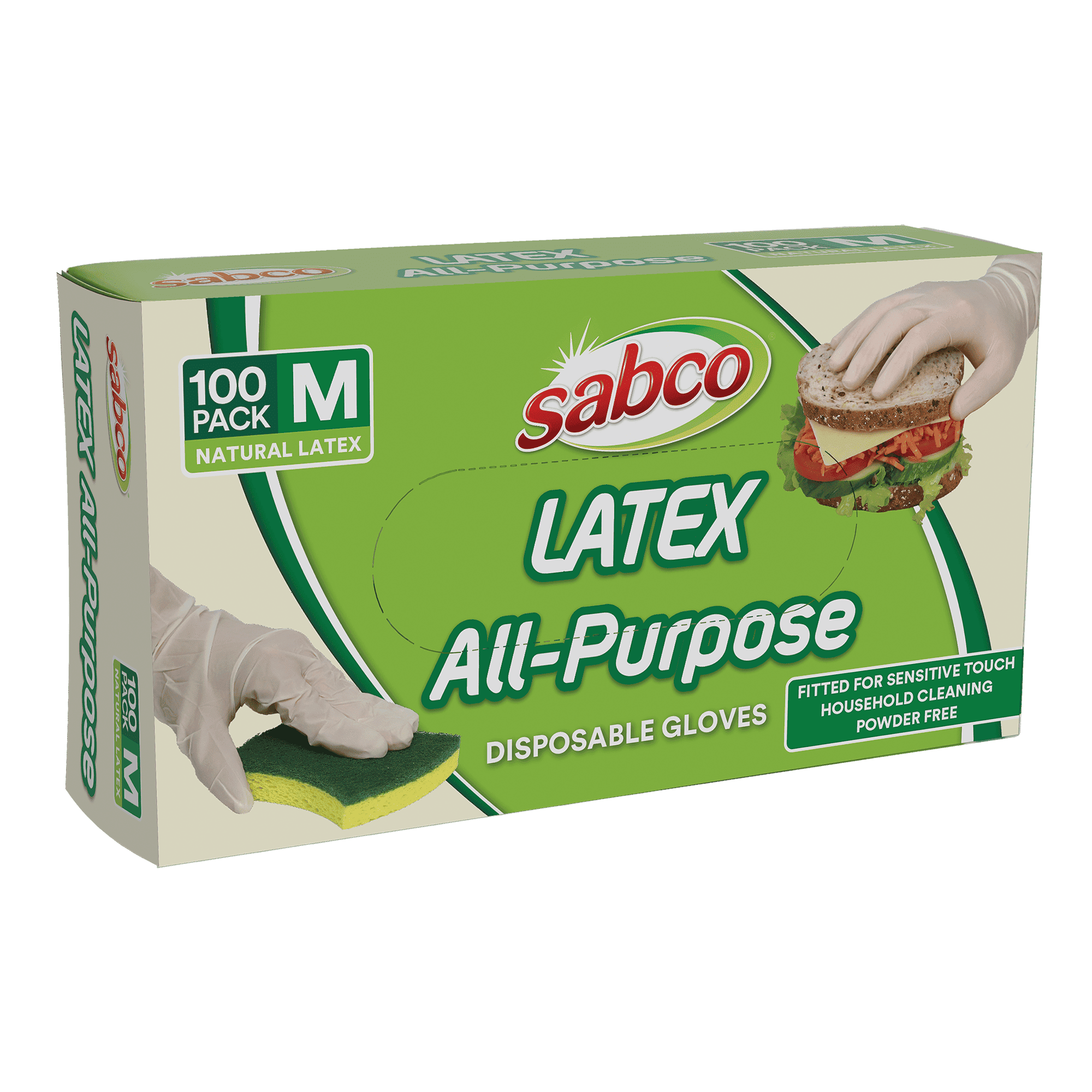 Sabco - Latex Disposable Gloves 100pk Medium | SAB80083