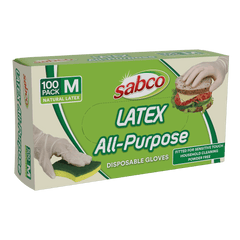 Sabco - Latex Disposable Gloves 100pk Medium | SAB80083