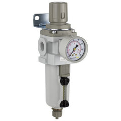 AIP - Air Filter Regulator Powafit Manual Drain C/w Bracket & Gauge Female BSP - 1/4" | 36-000-300-004 | TW3000-02
