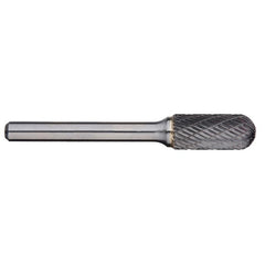 Alpha-1/2In Cylindrical Ball Nose Carbide Burr - 6In Long