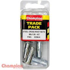 Champion - STEEL CROSS RIVET NUTS - M6x1.00 - KIT | SCN6-K