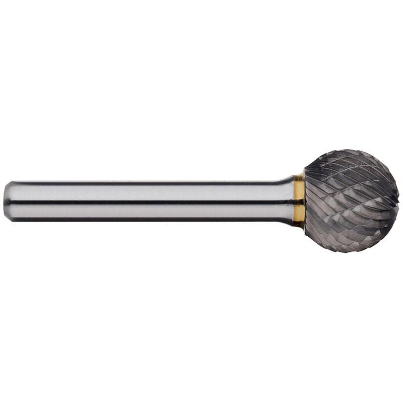Alpha-3/32In Ball Carbide Burr, 1/8In Shank Dia.
