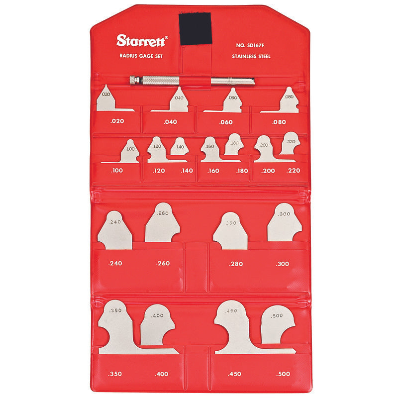 Starrett - Radius Gage 19 Pce Set Decimal / Inch With Holder (110) | SD167FHZ