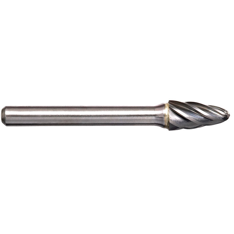 Alpha-3/8In Tree Radius Nose Aluminium Cut Carbide Burr