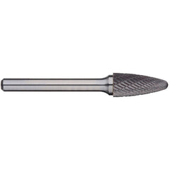 Alpha-1/4In Tree Radius Nose Carbide Burr, 1/8In Shank Dia.