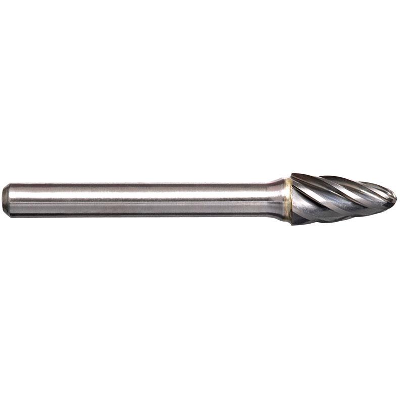 Alpha-1/2In Tree Radius Nose Carbide Burr - Aluminium Cut