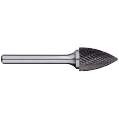 Alpha-1/8In Tree Pointed Nose Carbide Burr, 1/8In Shank Dia