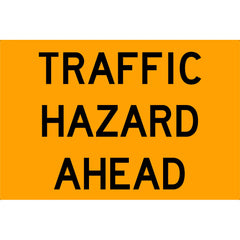 Uniform Safety Signs - 900 x 600mm - Metal - Class 1 Reflective - Traffic Hazard Ahead | SG508