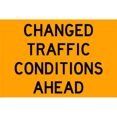 Uniform Safety Signs - 900 x 600mm - Metal - Class 1 Reflective - Changed Traffic Conditions Ahead | SG512