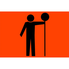 Uniform Safety Signs - 900 x 600mm - Metal - Class 1A Reflective - Symbolic Stop/Slow Man | SG517