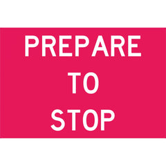 Uniform Safety Signs - 900 x 600mm - Metal - Class 1 Reflective - Prepare to Stop | SG518