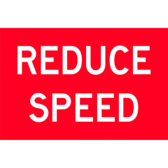 Uniform Safety Signs - 900 x 600mm - Aluminium - Class 1 - Reflective - Reduce Speed | SG519-ALUM
