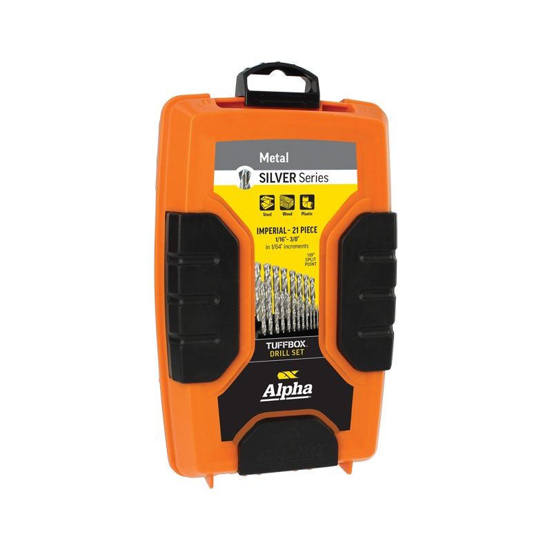 Alpha-21Pc Silver Series Imperial Drill Set 1/16-3/8In - Pb