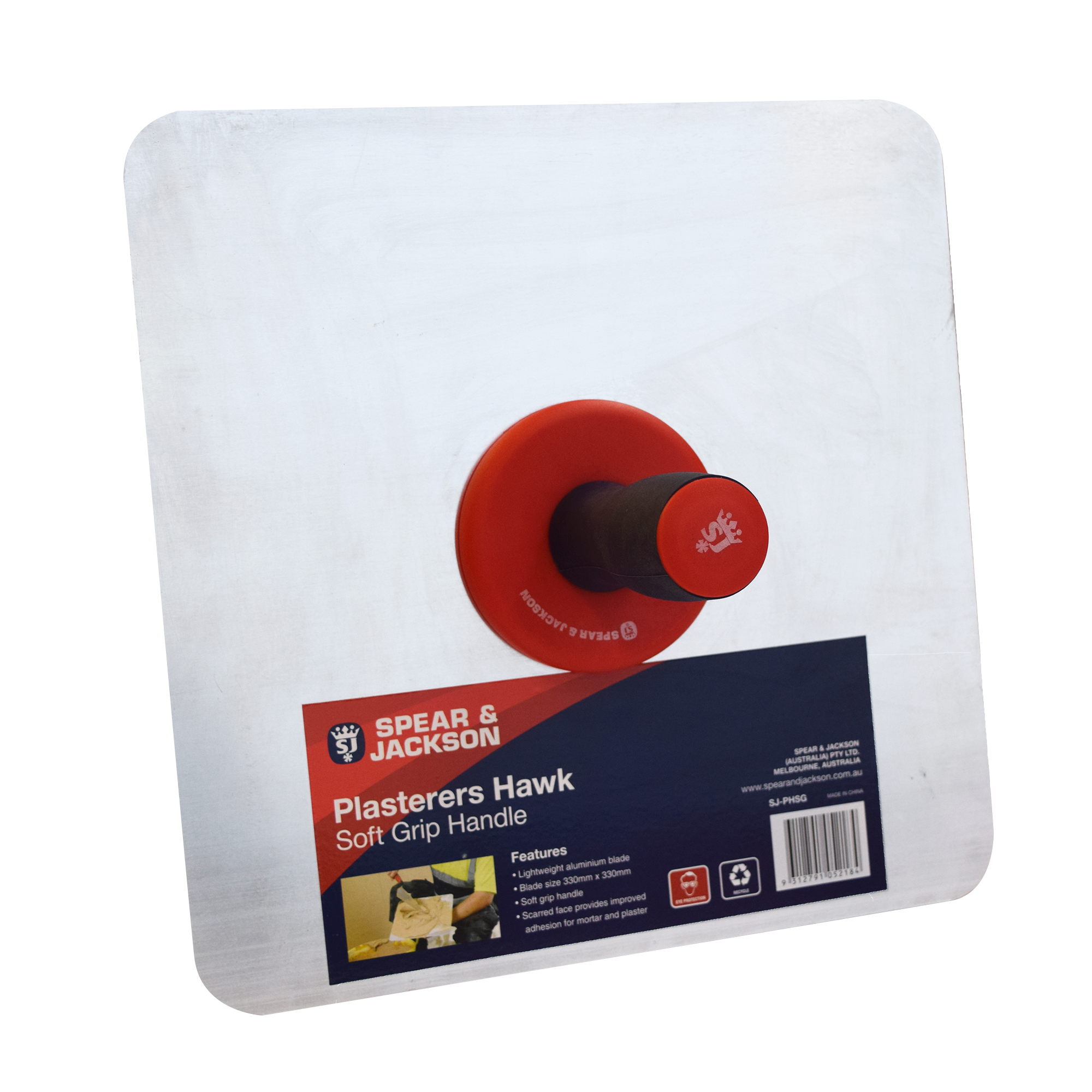 Spear & Jackson - Hawk Plasterers 330Mm X 330Mm Aluminium Blade Soft Grip Handle | SJ-PHSG