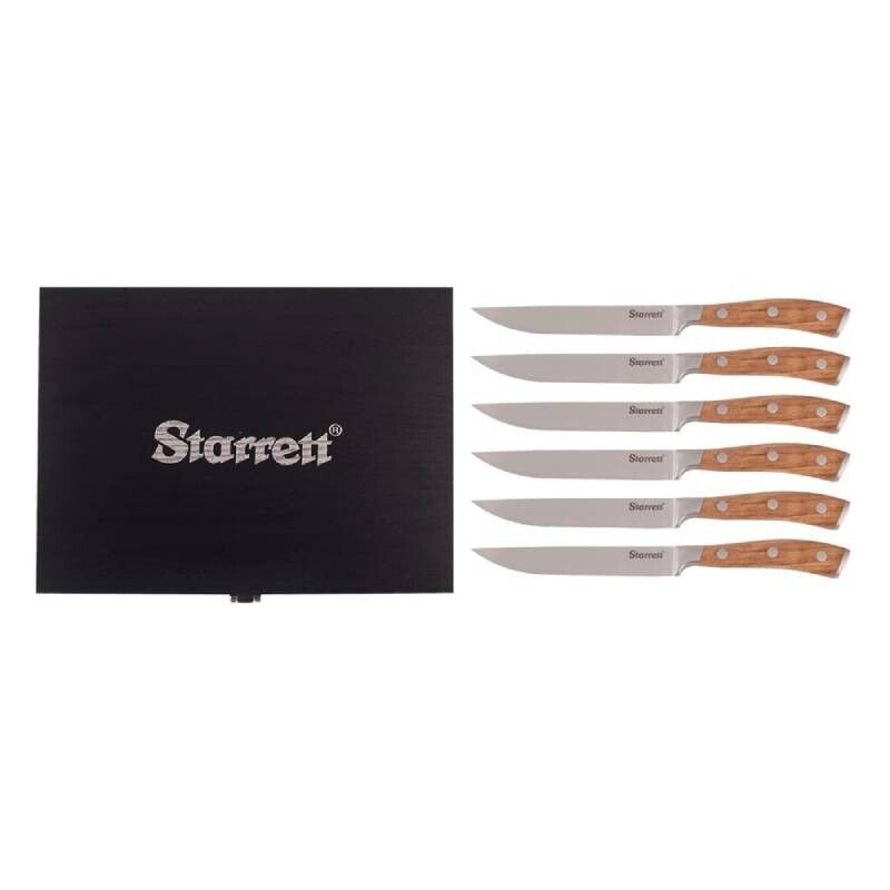Starrett - Starrett6 PC Wooden Handle Steak Knife Set | SKK-6WD