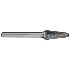 Alpha-3/8In Included Angle Carbide Burr, 1/4In Shank Dia - 6In Long
