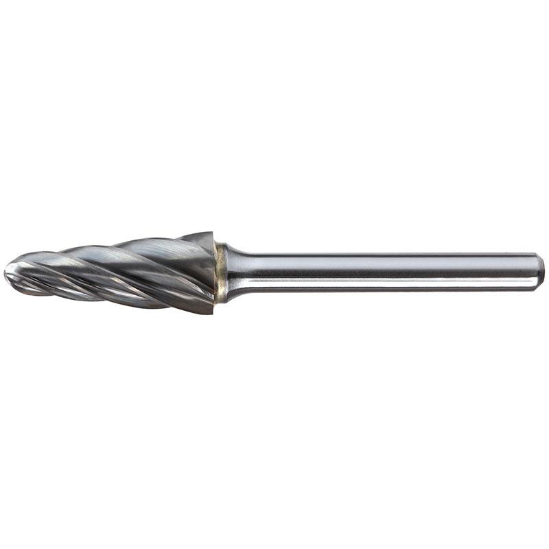 Alpha-5/8In Included Angle Carbide Burr, 1/4In Shank Dia. - Aluminium Cut