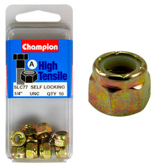 Champion - HEX NUTS - SELF-LOCKING - NYLON INSERT  - 1/4" - UNC | SLC77