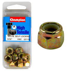 Champion - HEX NUTS - SELF-LOCKING - NYLON INSERT - 5/16" - UNC | SLC78