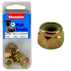 Champion - HEX NUTS - SELF-LOCKING - NYLON INSERT - 7/16" - UNC | SLC80