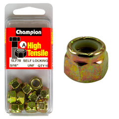 Champion - HEX NUTS - SELF-LOCKING - NYLON INSERT - 5/16" - UNF | SLF78