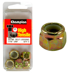 Champion - HEX NUTS - SELF-LOCKING - NYLON INSERT - 7/16" - UNF | SLF80