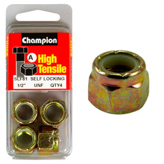 Champion - HEX NUTS - SELF-LOCKING - NYLON INSERT - 1/2" - UNF | SLF81