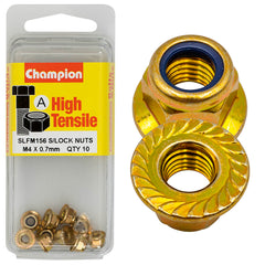 Champion - Hex Flange - Self-Locking Nuts - Nylon Insert - M4 x 0.7mm | SLFM156