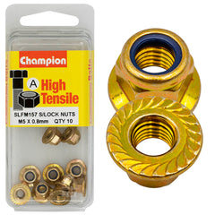 Champion - Hex Flange - Self-Locking Nuts - Nylon Insert - M5 x 0.8mm | SLFM157